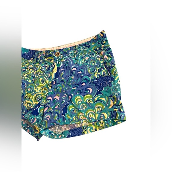 Lilly Pulitzer Womens The Callahan Short Lillys Lagoon Blue Green Pattern Sz 10 - Picture 2 of 8